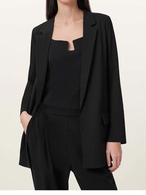 All Saints Womens Black ALEIDA LIGHTWEIGHT TRI BLAZER size 4